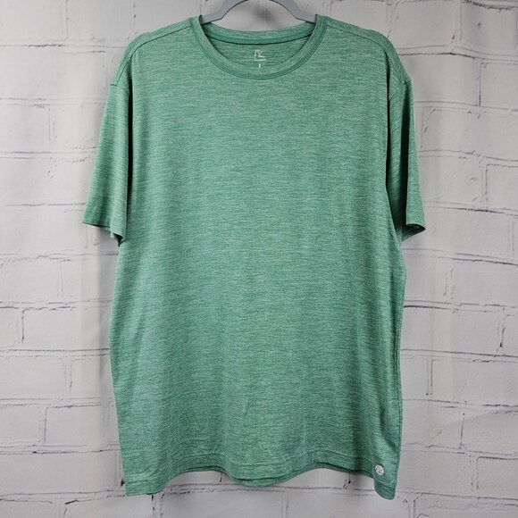 Rhoback Green Mens L Short Sleeve Shirt Tee Soft Stretch Comfort Quality Sports - Picture 1 of 11